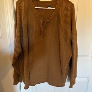 Old Navy Tan Waffle Knit Henley